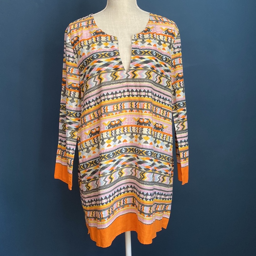 Calypso St. Barth Tunic Top Long Sleeve Resortwear Size XS EUC